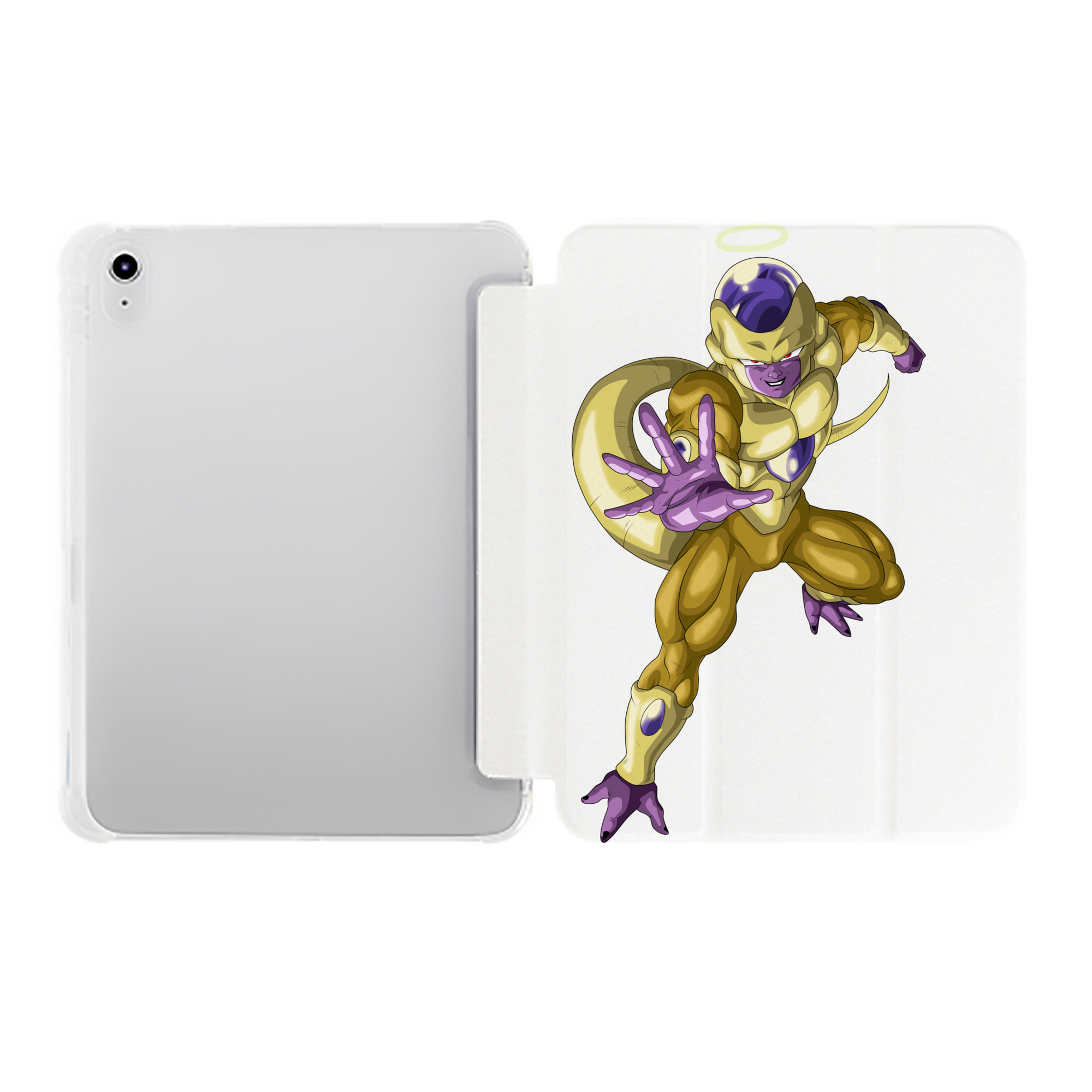 （画像用） ドラゴンボール フリーザ DRAGON BALL Frieza IPad ケース ペン収納付き 三つ折りスタンド PUレザー×シリコン 対応機種9.5/10.5/10.9インチ